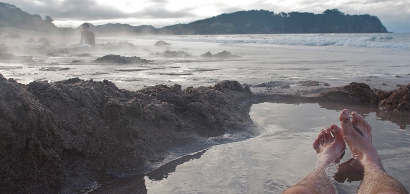 Soaking at Hot Water Beach, Coromandel