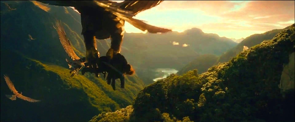 The flying eagles scene from Lord of the Rings