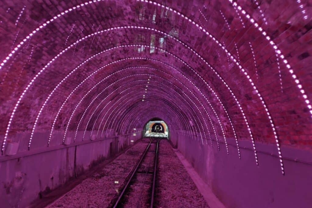 Lights in the Wellington Cable Car tunnel