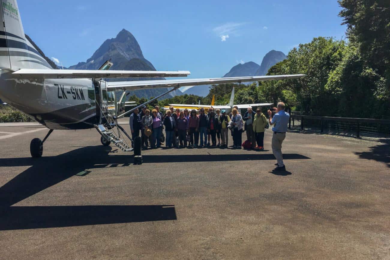 Boarding the plane for the amazing flight from Milford Sound