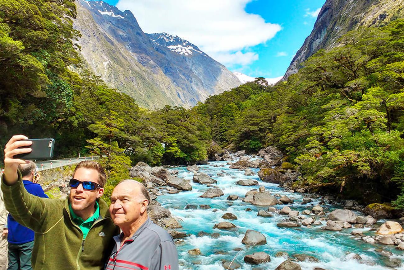 At the Hollyford River on the Milford Road
