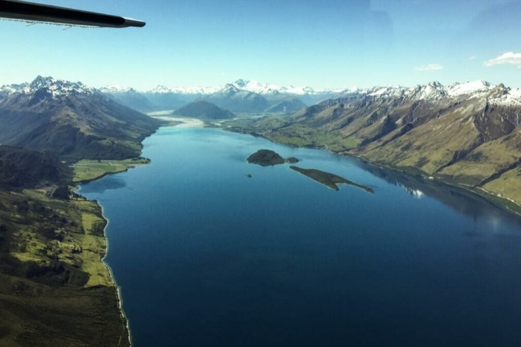 Lake Wakatipu from a Milford Sound to Queenstown flight