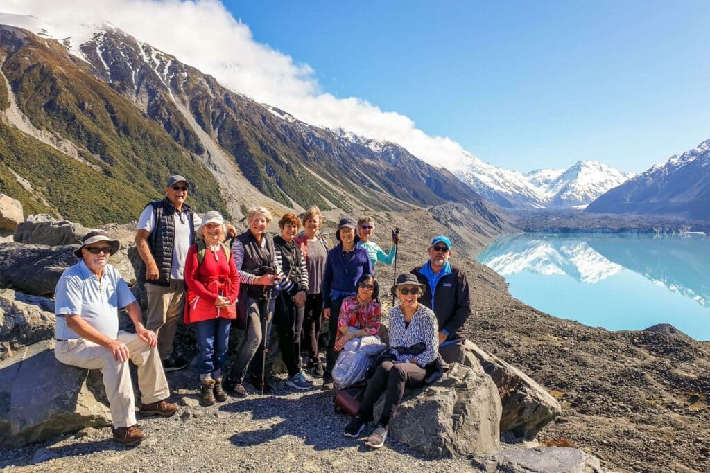Our group with Tim at the Tasman Glacier