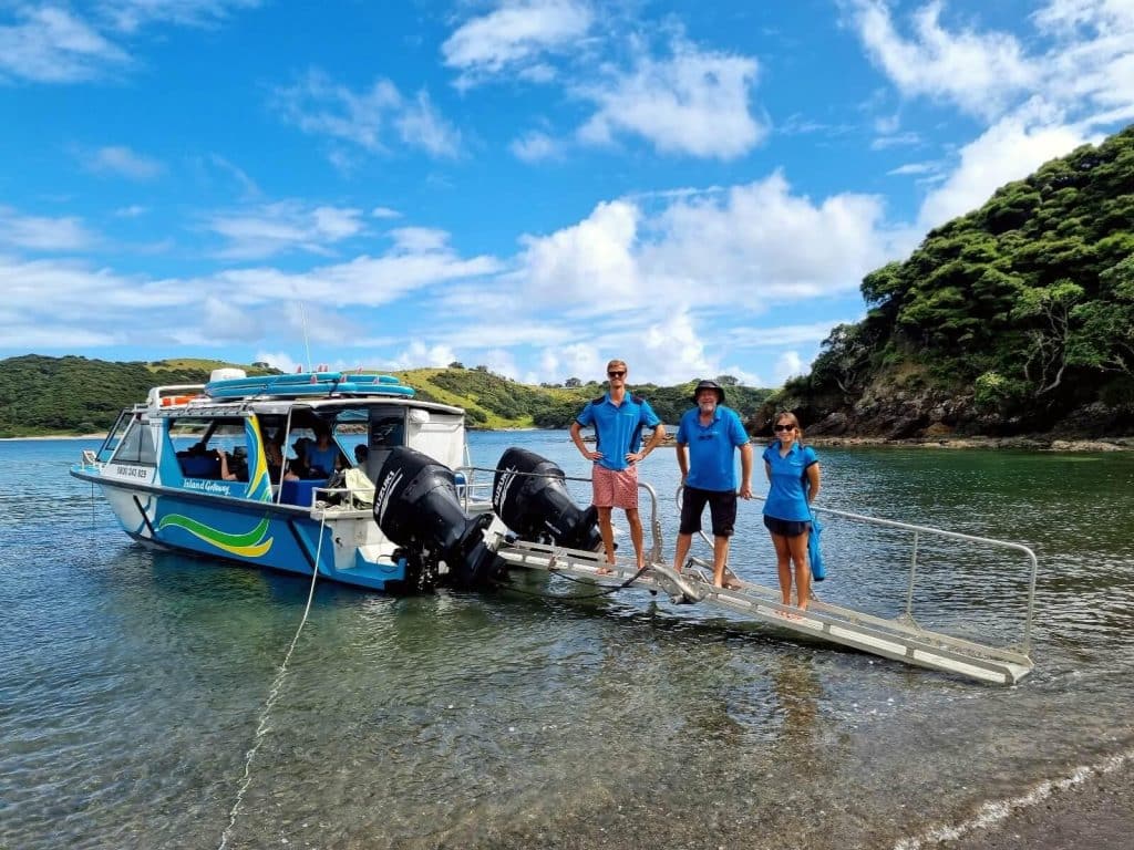 MoaTrek Kiwi Guide Tim and friends in the Bay of Islands