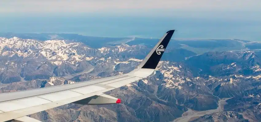 Views of the Southern Alps from a domestic flight in New Zealand