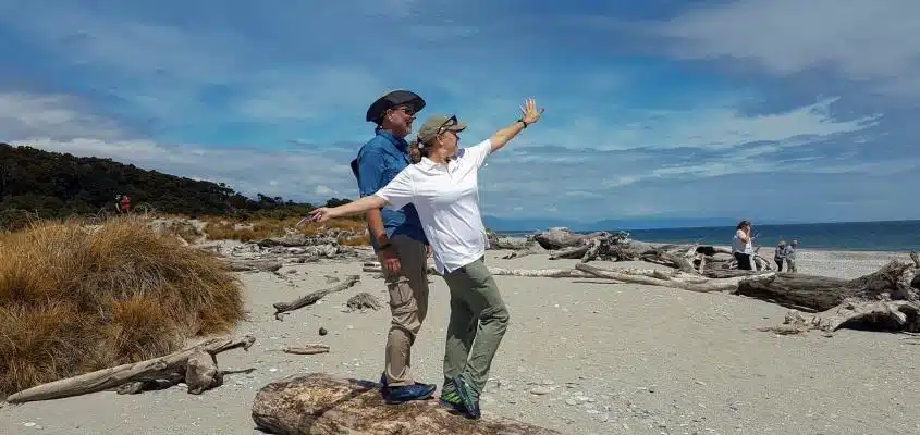 Couple in their 50s on a West Coast Beach in New Zealand