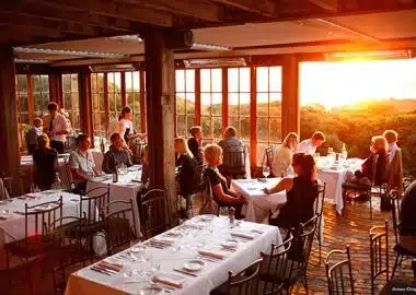 Enjoying delicious food and wine in Nelson