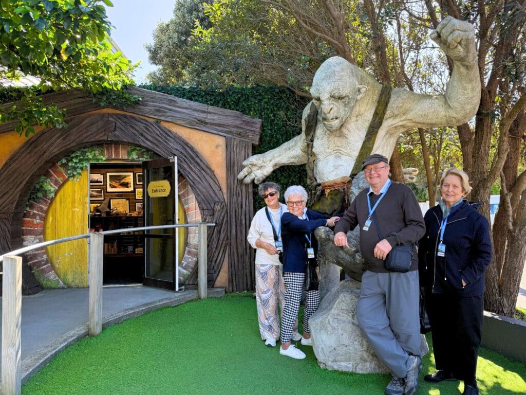 Senior travellers visiting Weta Workshop on a tour, Wellington New Zealand