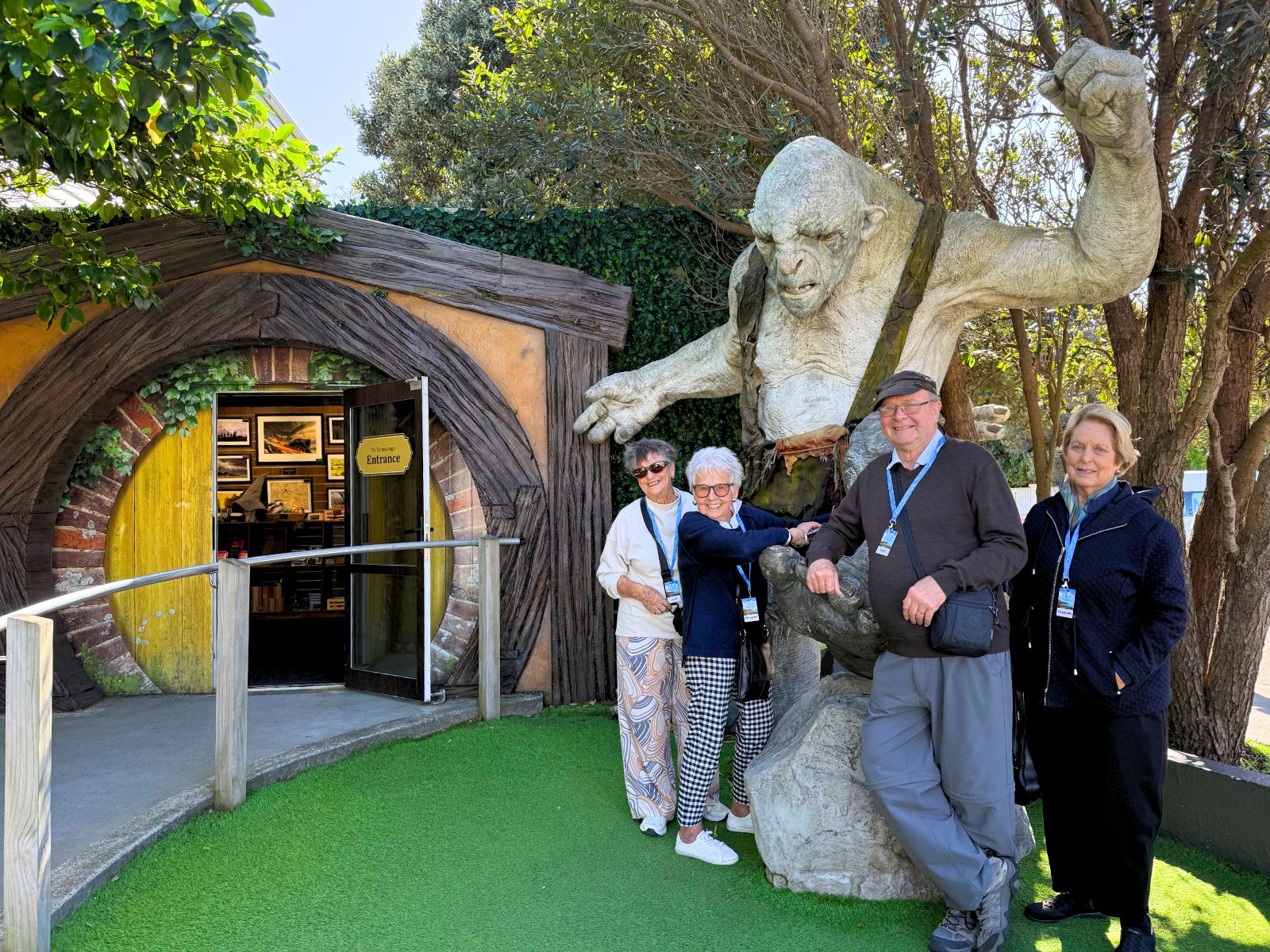 Senior travellers visiting Weta Workshop on a tour, Wellington New Zealand
