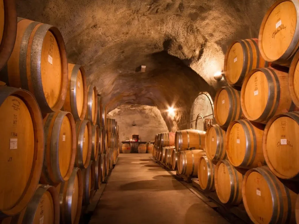 A cave of wine casks in Gibbston Valley, Queenstown