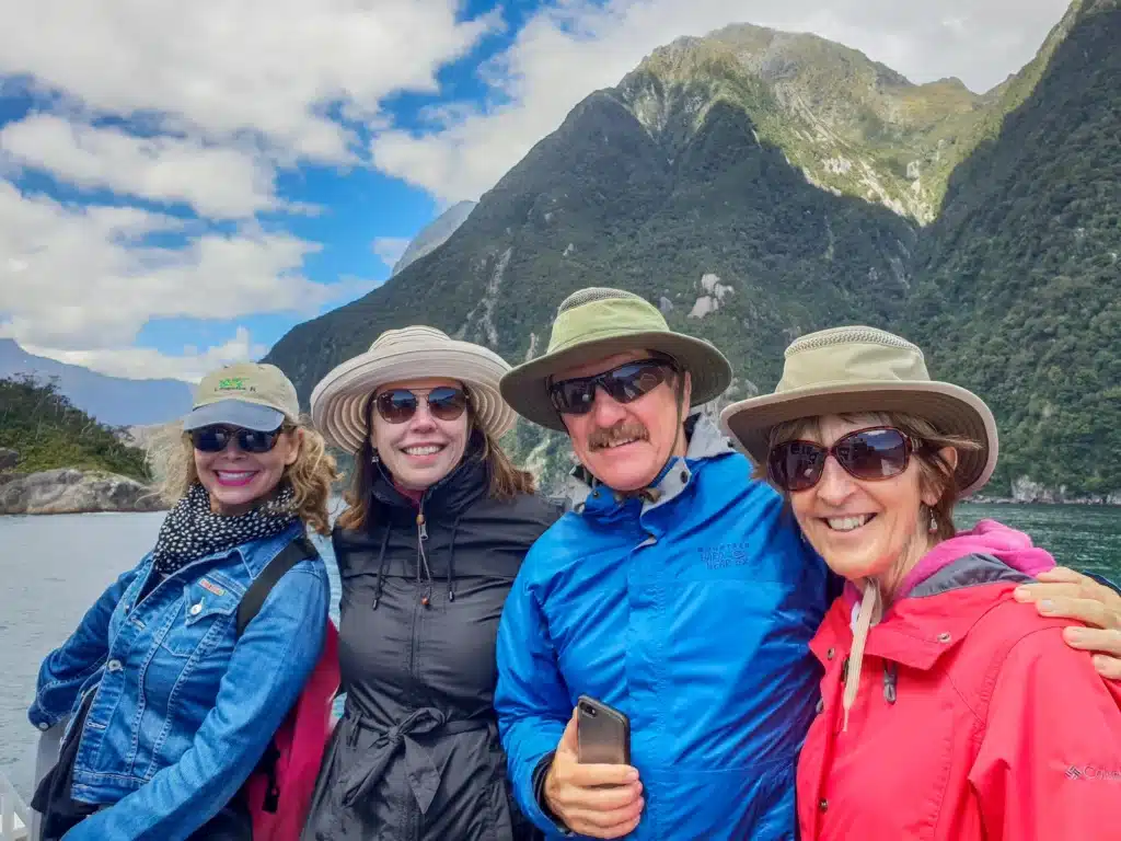 Senior travellers on a Milford Sound Cruise in New Zealand