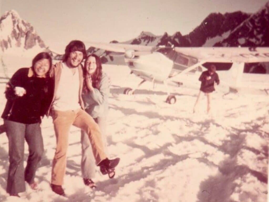John and friends enjoying their glacier landing flight
